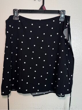 GAP Black Polka Dot Wrap Skirt - Women's